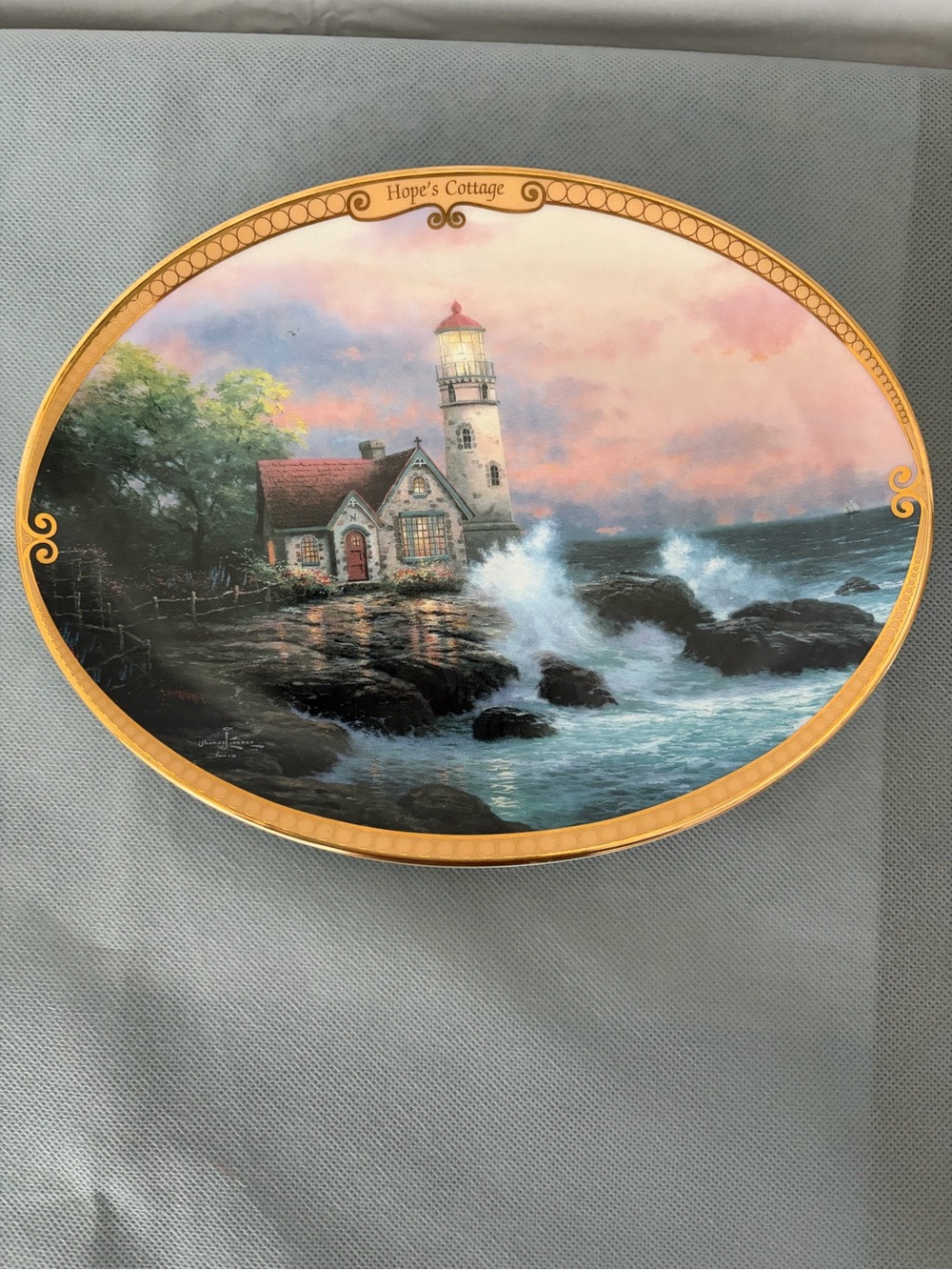 Thomas Kinkade Hope’s Cottage Bradford Exchange Plate 1995 Vintage (F194)